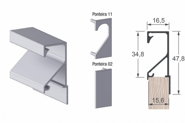 PERFIL PUXADOR 7015T BRONZE 6 METROS - ALTERNATIVA