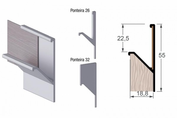 PERFIL PUXADOR CAVO 4023 ANODIZADO 6 METROS - ALTERNATIVA 