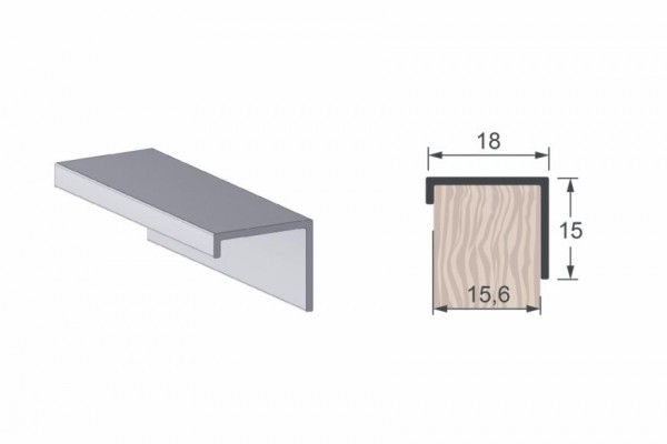 PERFIL TESTEIRA 2024 15MM ANODIZADO - ALTERNATIVA 