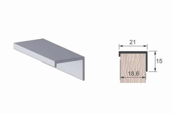  PERFIL TESTEIRA 2025 18MM ANODIZADO - ALTERNATIVA