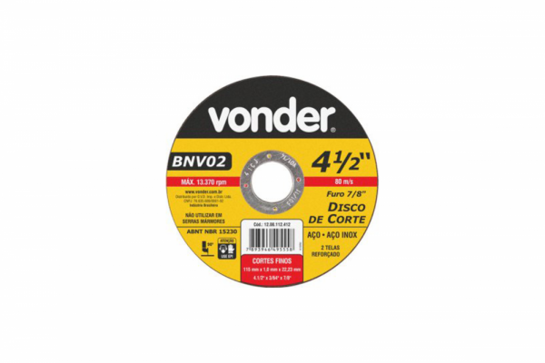 DISCO DE CORTE 4 ½ - VONDER 