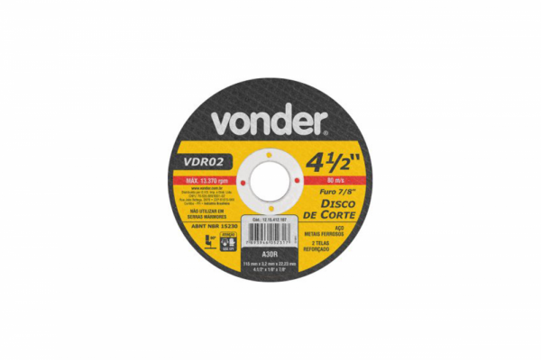 DISCO DE CORTE 4 ½ - VONDER 