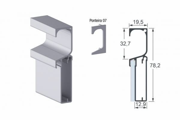 PERFIL PUXADOR 3178T ANODIZADO JATEADO 6 MT - ALTERNATIVA