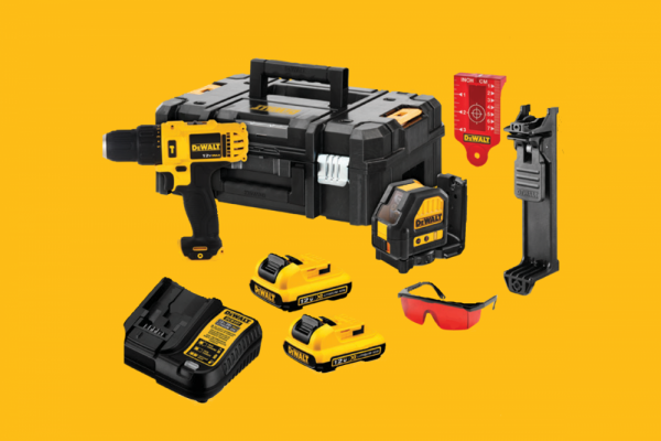 COMBO KIT PARAFUSADEIRA/FURADEIRA DE IMPACTO  + NÍVEL LASER COM ACESSÓRIOS - DEWALT  COMBO KIT PARAFUSADEIRA/FURADEIRA DE IMPACTO  + NÍVEL LASER COM ACESSÓRIOS - DEWALT