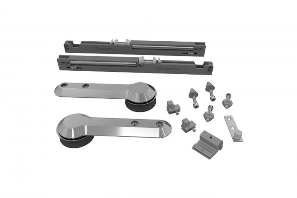 SISTEMA PORTA DE PASSAGEM EVO CROMADO - ROMETAL