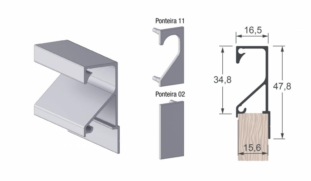 PERFIL PUXADOR 7015T BRONZE 6 METROS - ALTERNATIVA