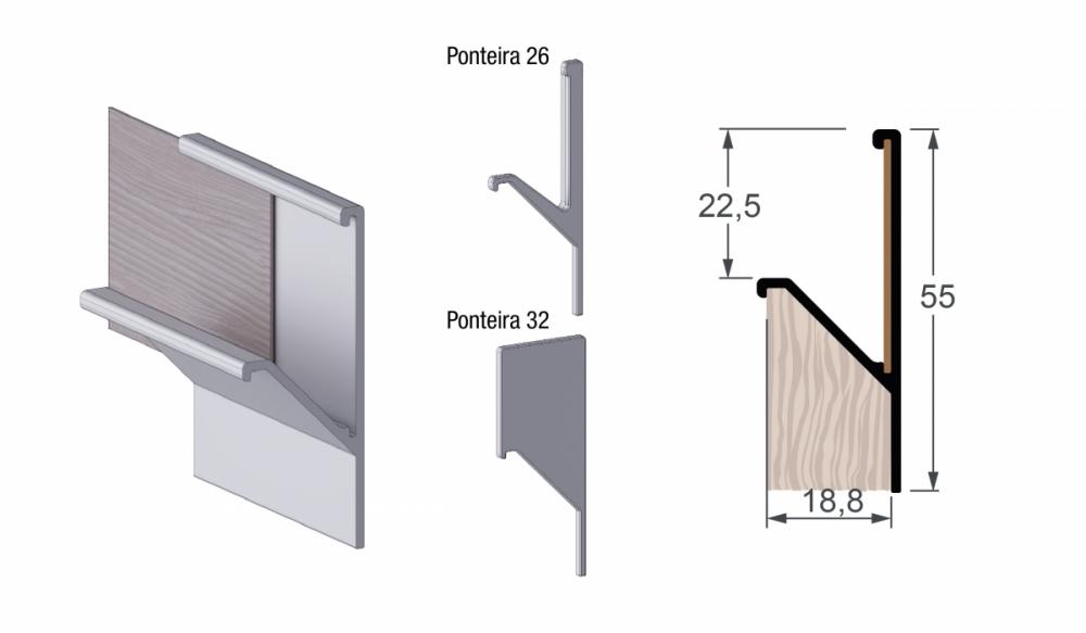 PERFIL PUXADOR CAVO 4023 BRONZE 6 METROS - ALTERNATIVA 