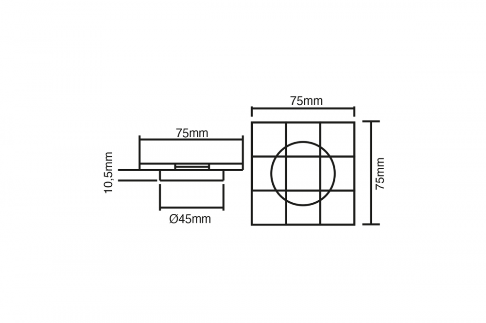 LUMINÁRIA LED LOUVRE QUADRADO 45MM CROMADO BF - ATIVA LUZ 
