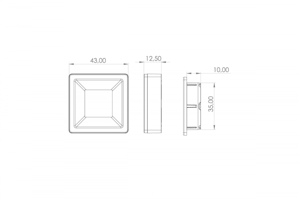LUMINÁRIA LED LYON QUADRADA 35MM CROMADO BQ - ATIVA LUZ 