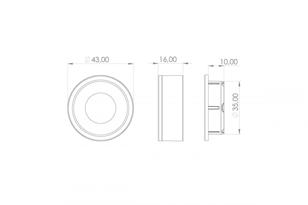 LUMINÁRIA LED LYON REDONDA 35MM BRANCA BQ - ATIVA LUZ 