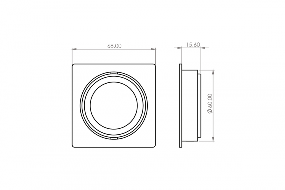 LUMINÁRIA LED MARSELHA QUADRADA 60MM CROMADO BF - ATIVA LUZ