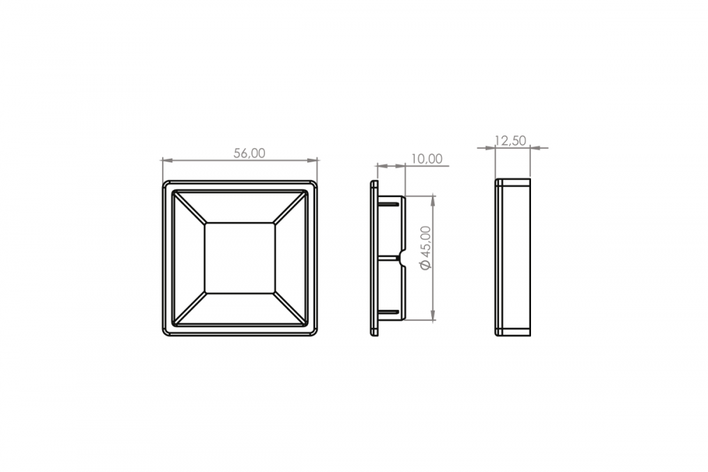 LUMINÁRIA LED NICE QUADRADO 45MM PRATA  BQ - ATIVA LUZ 
