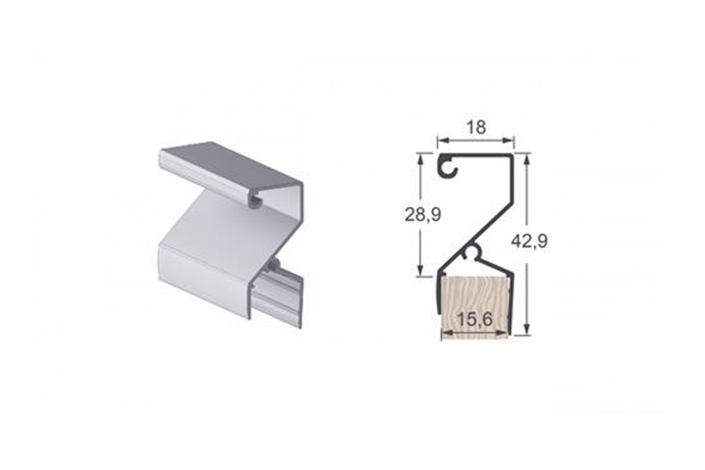 PERFIL PUXADOR 8007T BRONZE (1001) 15MM 6MT - ALTERNATIVA 