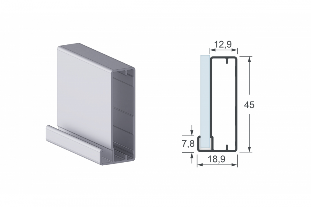 PERFIL ESTRUTURAL 1036 ANODIZADO JATEADO - ALTERNATIVA