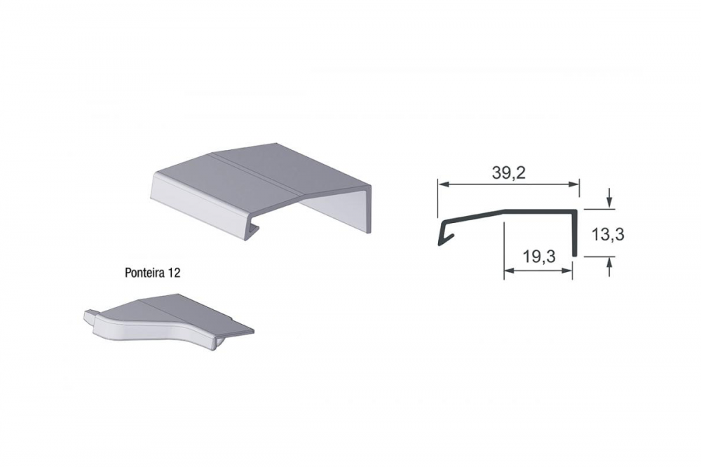 PERFIL PUXADOR AREZZO BRONZE 18MM - ALTERNATIVA