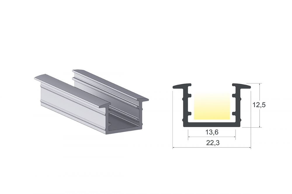 PERFIL LED 02 BRANCO 6 METROS - ALTERNATIVA