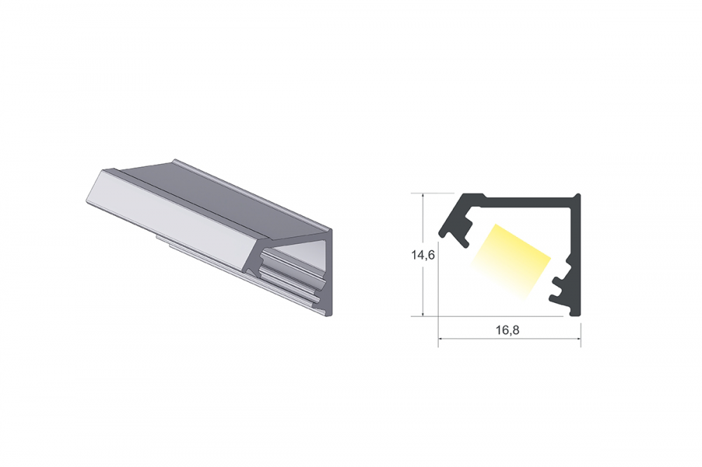 PERFIL LED 03 ANODIZADO S/ JATO 6 METROS - ALTERNATIVA