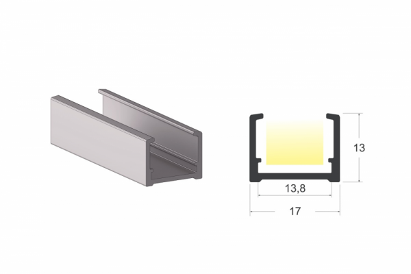 PERFIL LED 01 BRANCO 6 METROS - ALTERNATIVA