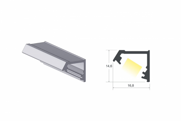 PERFIL LED 03 BRANCO 6 METROS - ALTERNATIVA